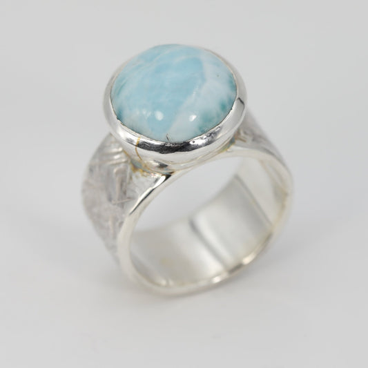Larimar Textured Ring