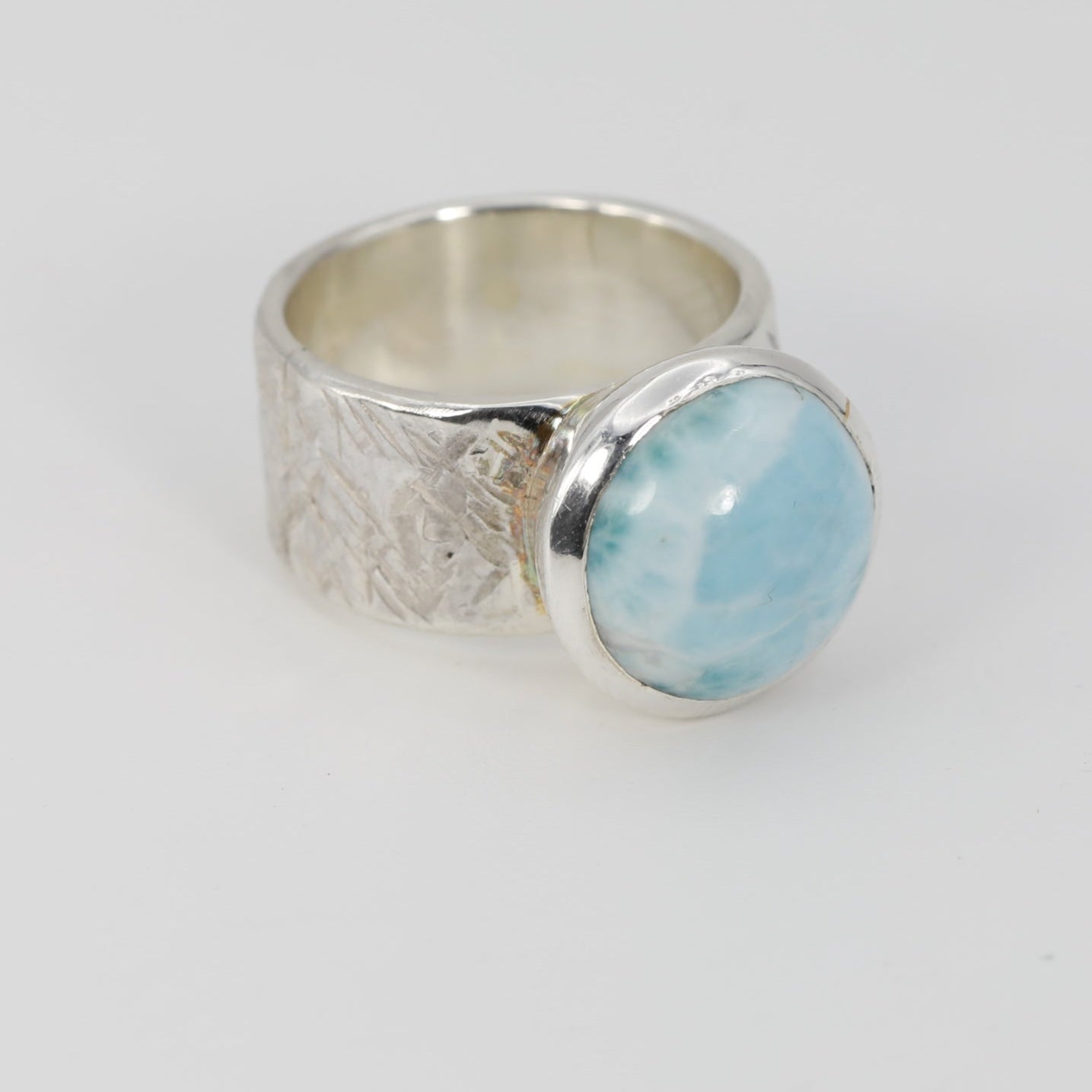 Larimar Textured Ring
