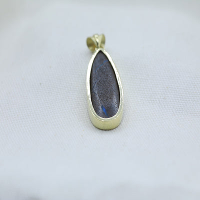 Ocean Blue Opal & Diamond Pendant