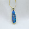 Ocean Blue Opal & Diamond Pendant