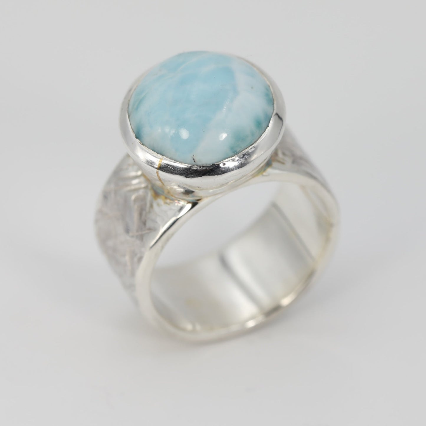 Larimar Textured Ring