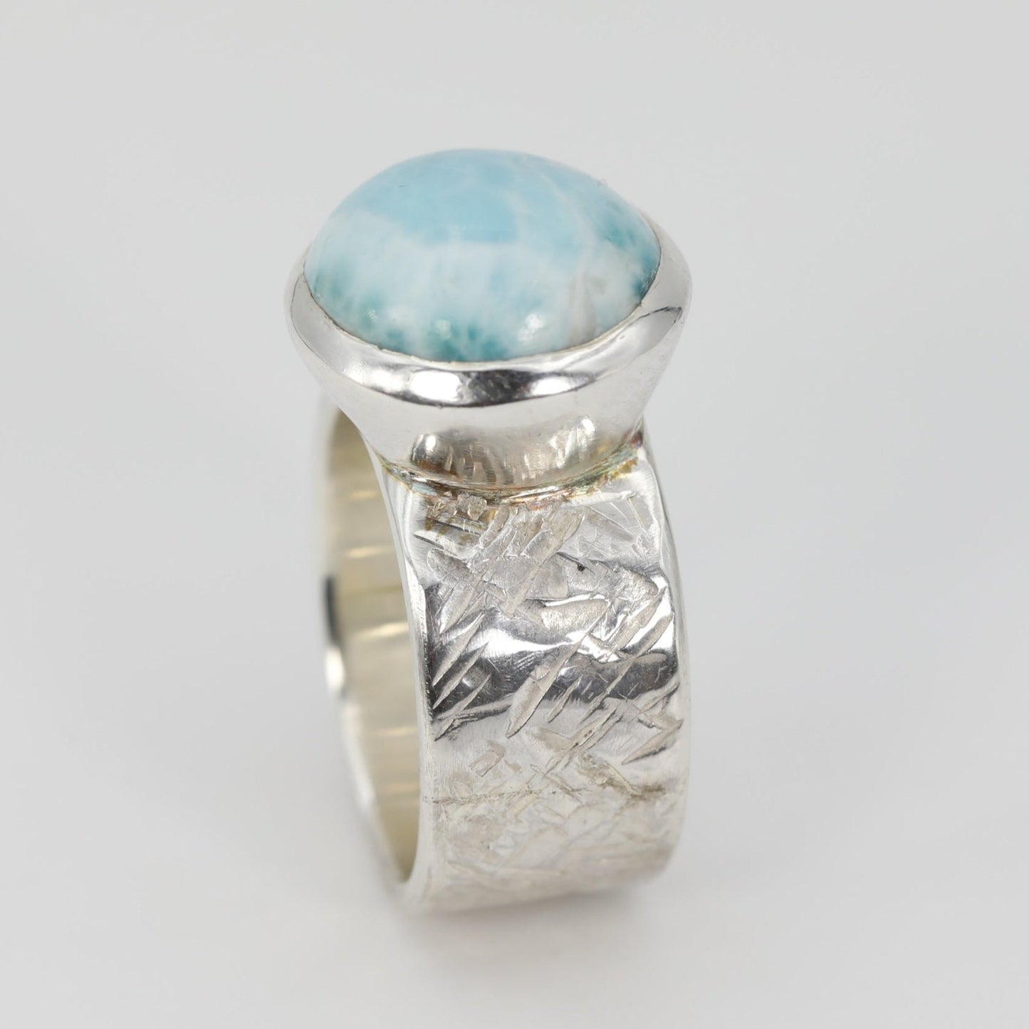 Larimar Textured Ring