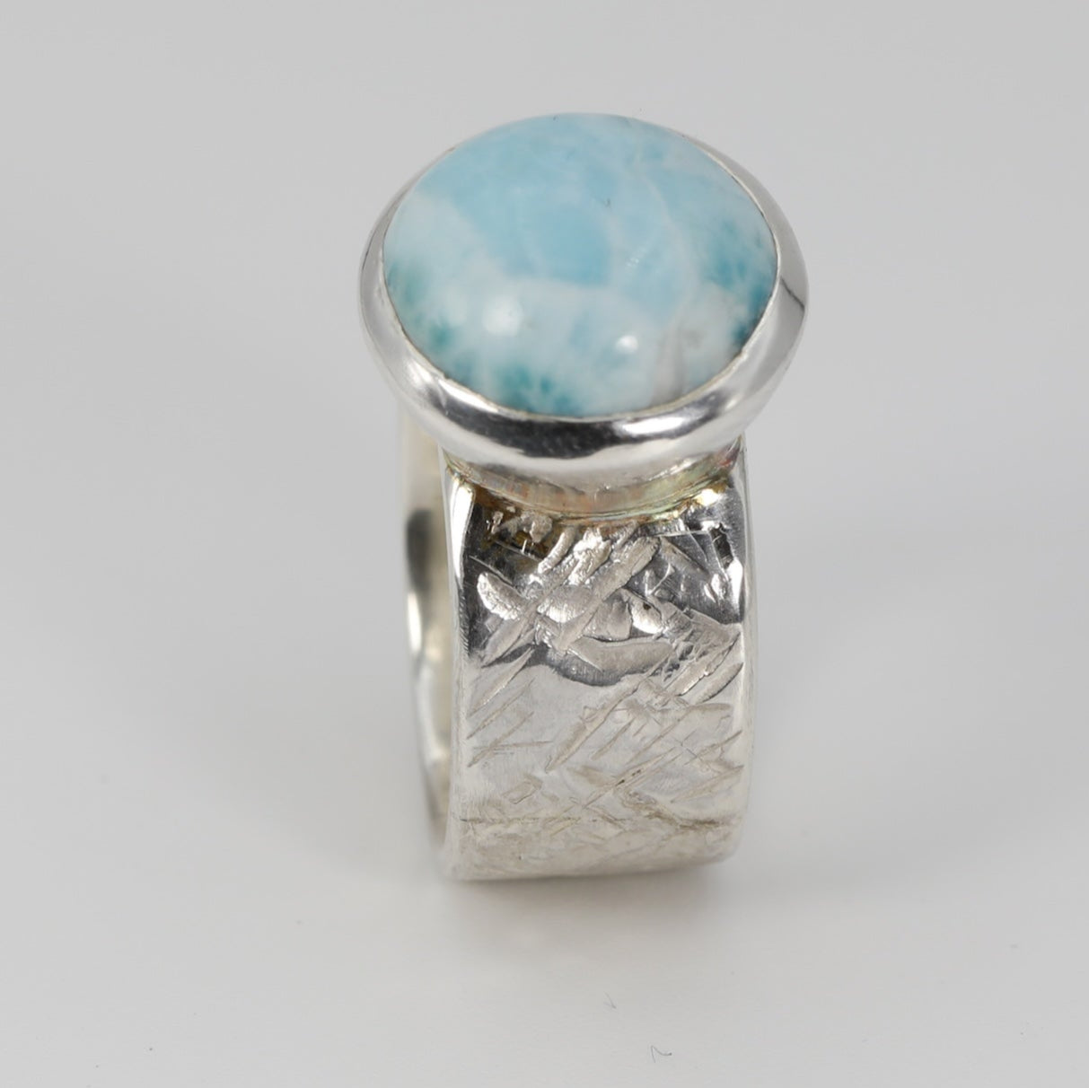 Larimar Textured Ring