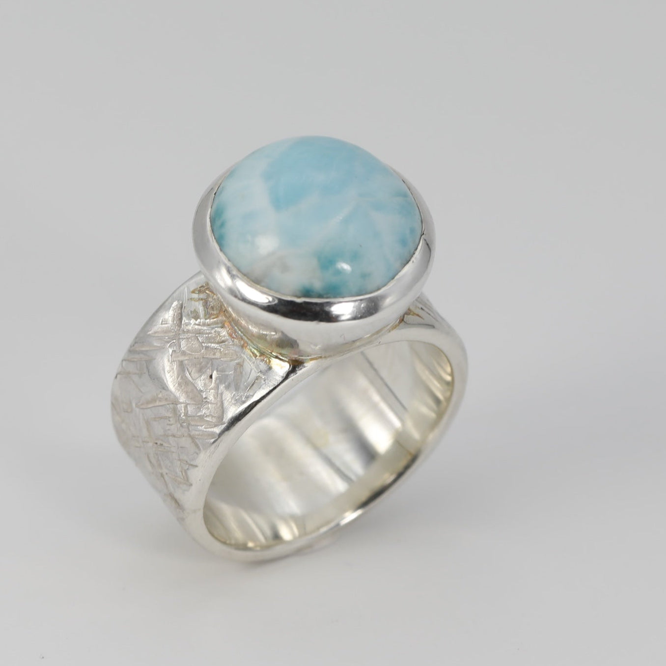 Larimar Textured Ring