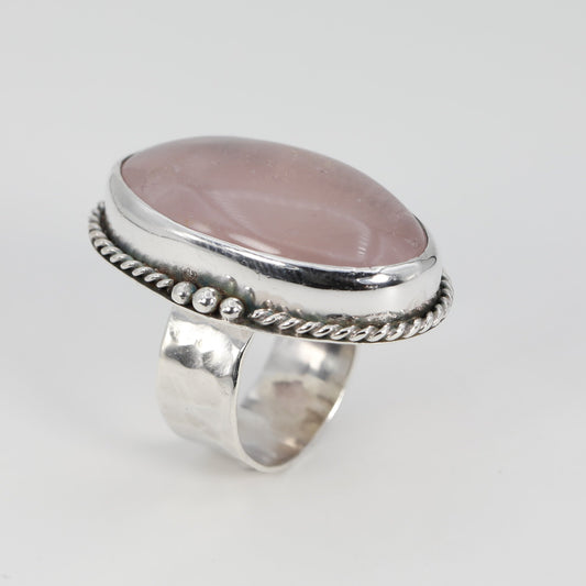 Large Rose Quartz Ring